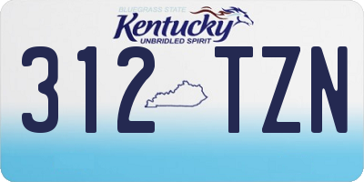 KY license plate 312TZN