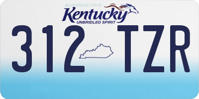 KY license plate 312TZR