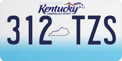 KY license plate 312TZS