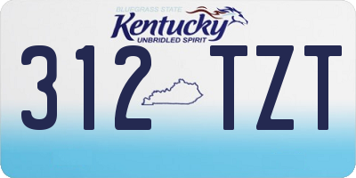 KY license plate 312TZT