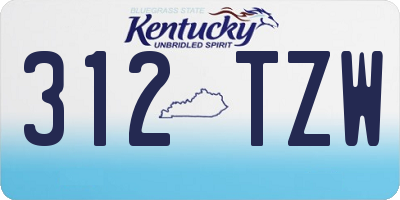 KY license plate 312TZW