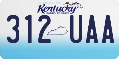 KY license plate 312UAA