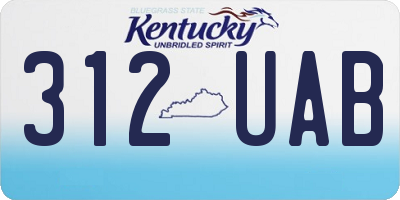 KY license plate 312UAB