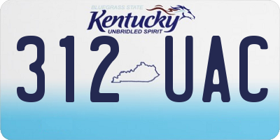 KY license plate 312UAC