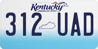KY license plate 312UAD