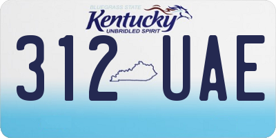 KY license plate 312UAE
