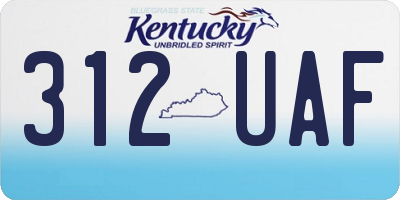 KY license plate 312UAF