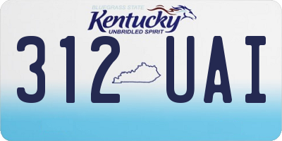 KY license plate 312UAI