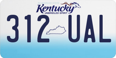 KY license plate 312UAL