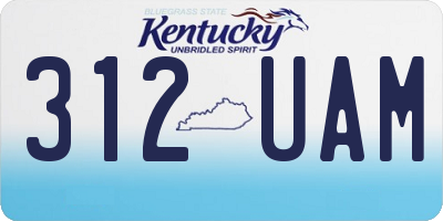 KY license plate 312UAM