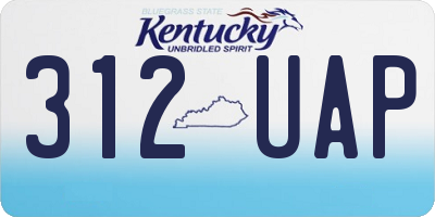 KY license plate 312UAP
