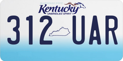 KY license plate 312UAR