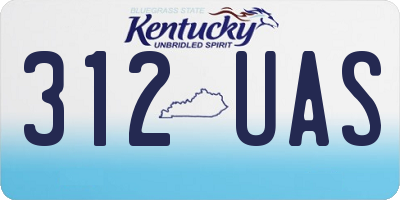 KY license plate 312UAS