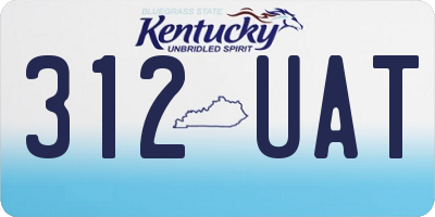 KY license plate 312UAT