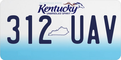 KY license plate 312UAV
