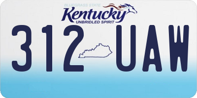 KY license plate 312UAW
