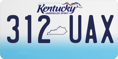 KY license plate 312UAX