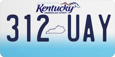KY license plate 312UAY