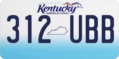 KY license plate 312UBB