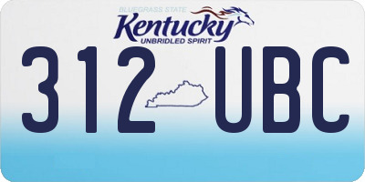 KY license plate 312UBC