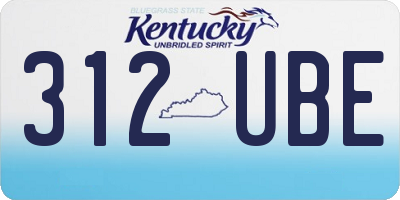 KY license plate 312UBE