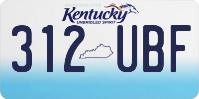 KY license plate 312UBF