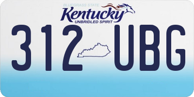 KY license plate 312UBG