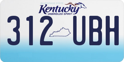KY license plate 312UBH