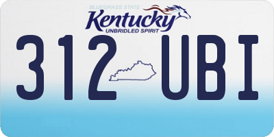 KY license plate 312UBI