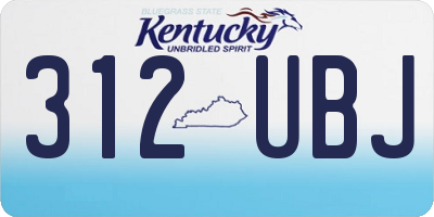KY license plate 312UBJ