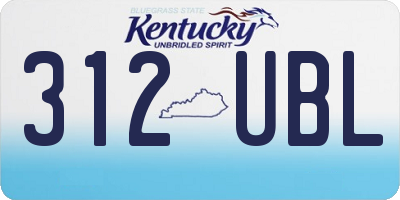 KY license plate 312UBL