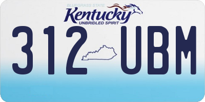 KY license plate 312UBM