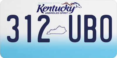 KY license plate 312UBO