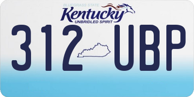 KY license plate 312UBP