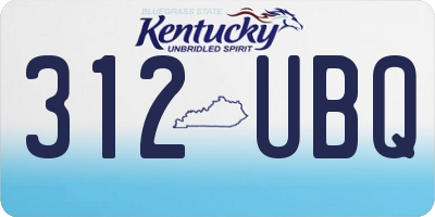 KY license plate 312UBQ