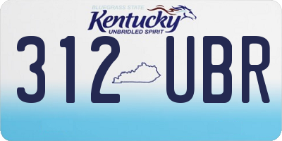 KY license plate 312UBR
