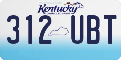 KY license plate 312UBT