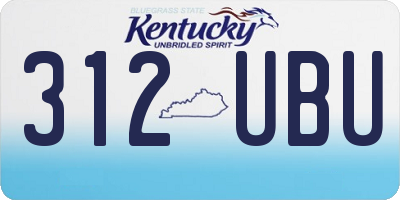 KY license plate 312UBU