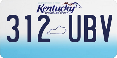 KY license plate 312UBV
