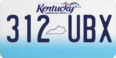 KY license plate 312UBX