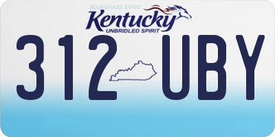 KY license plate 312UBY