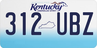 KY license plate 312UBZ