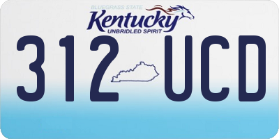 KY license plate 312UCD