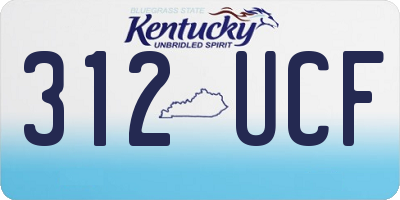 KY license plate 312UCF