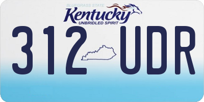 KY license plate 312UDR