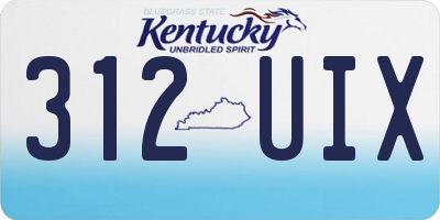 KY license plate 312UIX