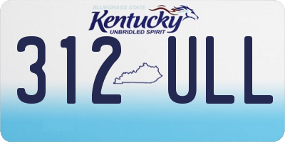 KY license plate 312ULL