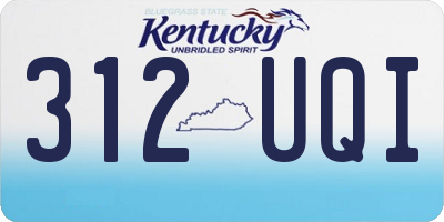 KY license plate 312UQI