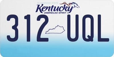 KY license plate 312UQL