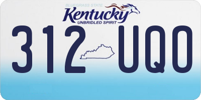 KY license plate 312UQO